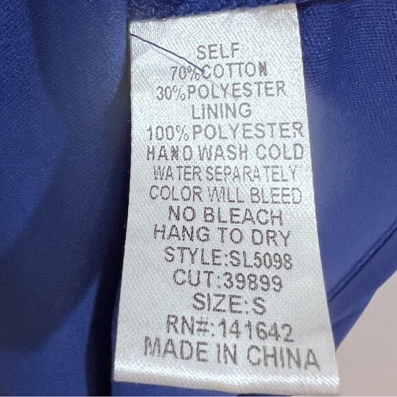 She & Sky royal blue subtle cutout shift dress size small - Picture 6 of 7